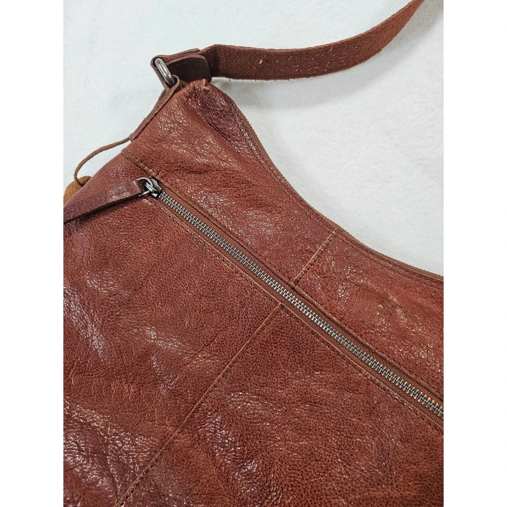 Spikes & Sparrow Cognac Brown Leather Crossbody Bag  Messenger Cargo Pockets